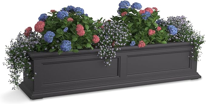 Mayne Fairfield 4-Foot Window Box – Self-Watering, Weather-Resistant Planter by Mayne