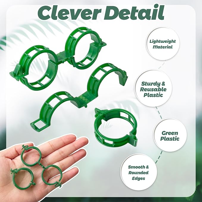 OJYUDD 400 Pcs Tomato Clips, Plastic Vine Clips, Plant Support Clips - Image 3