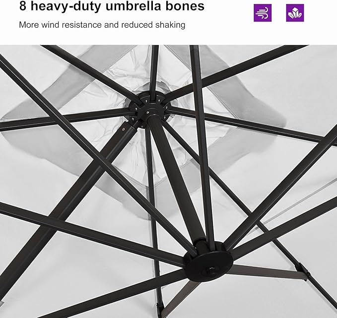 PURPLE LEAF 9'×11.5' Cantilever Patio Umbrella - Image 6