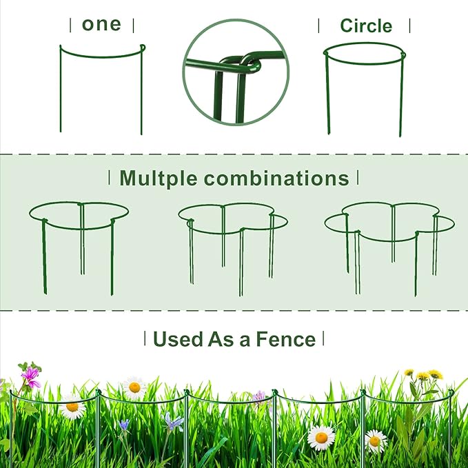 LEOBRO 6 Pack Plant Support Plant Stakes, Metal Peony Support, Garden Plant - Image 7