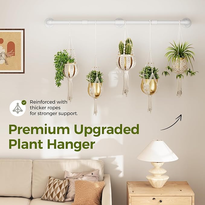Bamworld Window Plant Hanger Indoor 63in Hanging Planters - Image 4