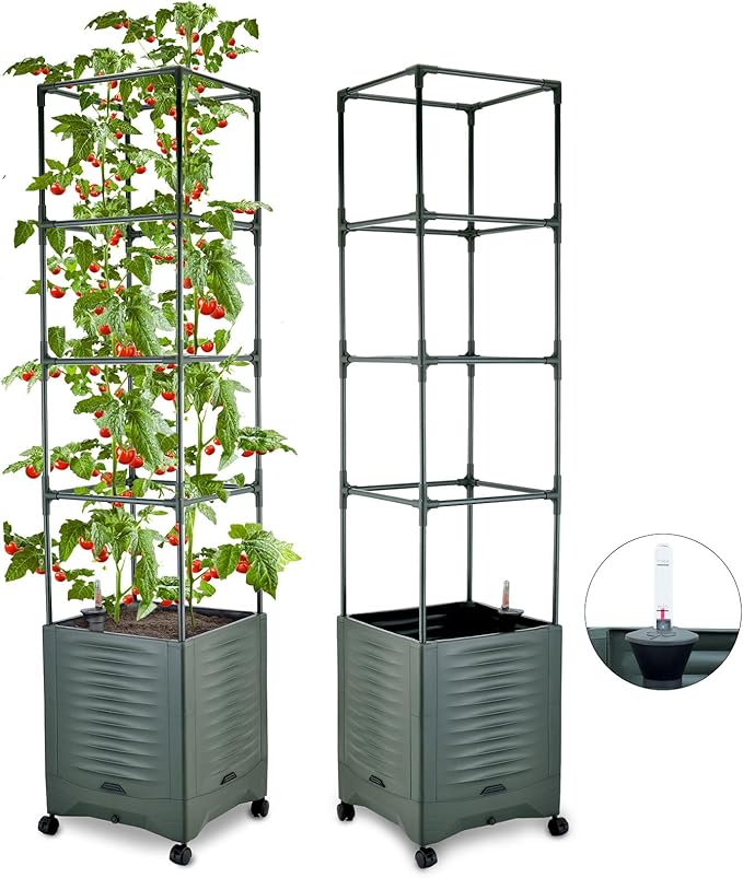 Tomato Planter Pot Tomato Box Raised Garden Bed 56.5" Tall Self-Watering and by TeCreatio