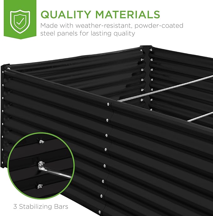 Best Choice Products 8x4x2ft Outdoor Metal Raised Garden Bed, Deep Root Planter - Image 7