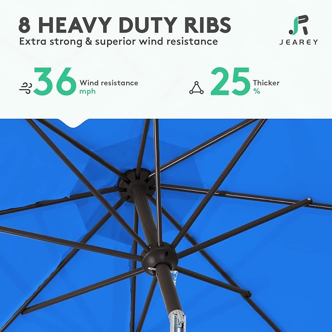JEAREY 9FT Outdoor Patio Umbrella Outdoor Table Umbrella - Image 5