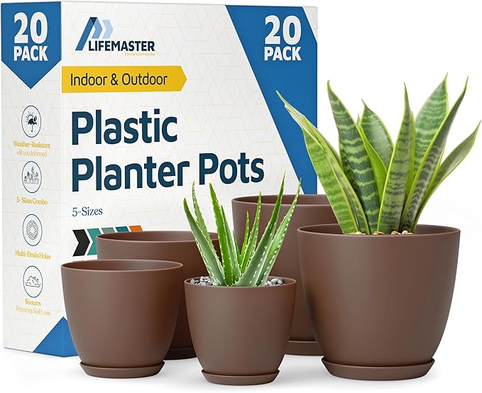 Planter Pots with Drainage Holes by LIFEMASTER