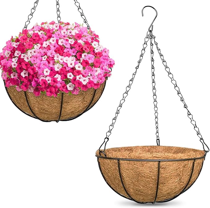 ZeeDix 2 Pack 16 Inch Large Hanging Baskets by ZeeDix