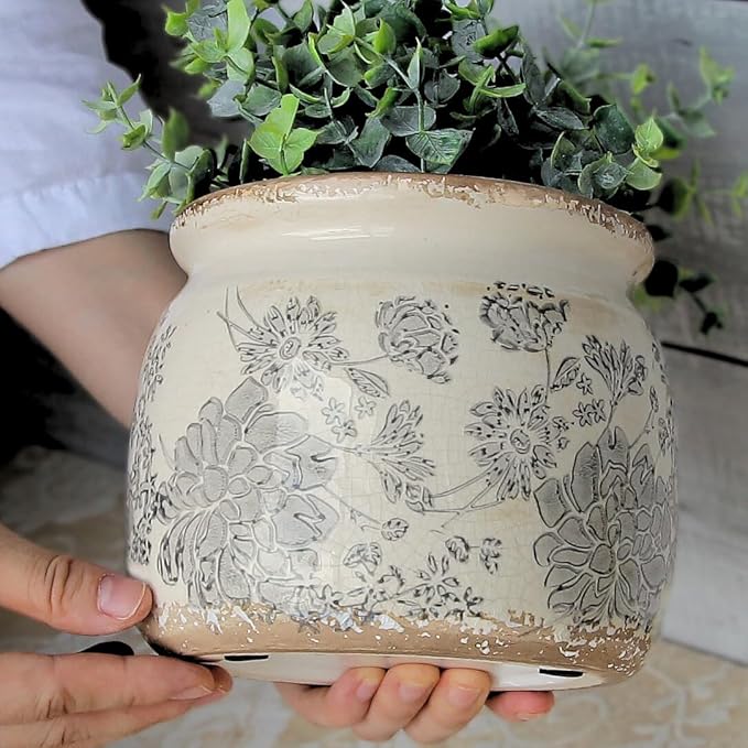 Modern Farmhouse Ceramic Planter - Image 8
