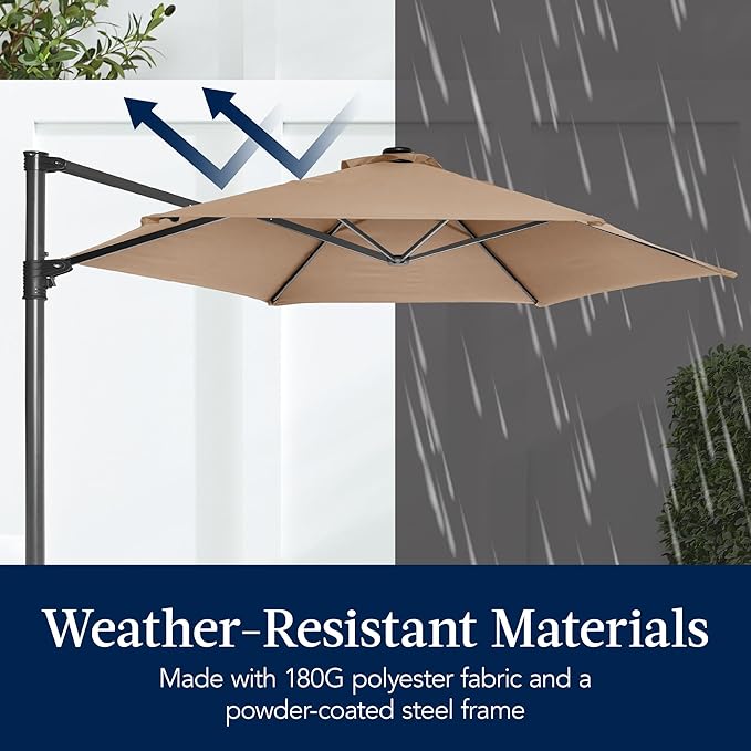 Best Choice Products 10ft Offset Cantilever Hanging Market Patio Umbrella - Image 5