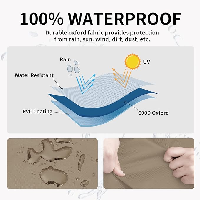 Easy-Going Heavy Duty 600D Outdoor Daybed Cover 75 Inch UV Resistant Patio - Image 3