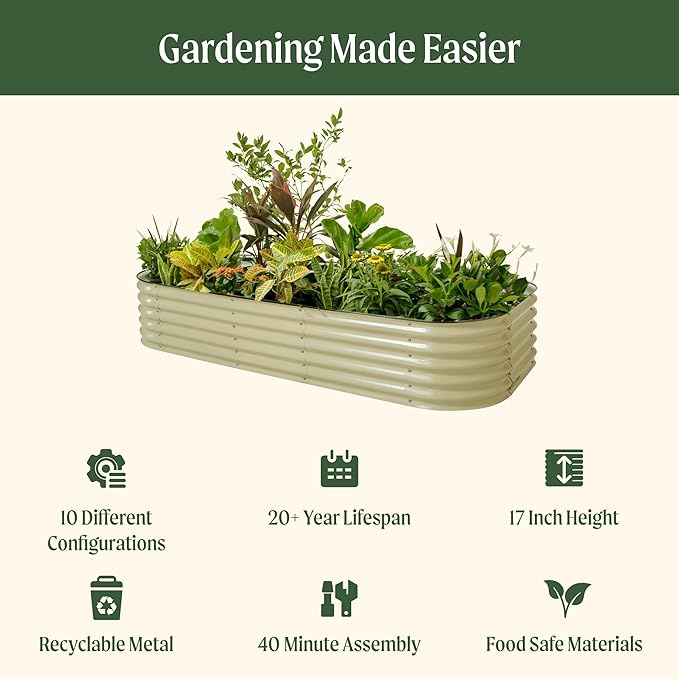 Vego garden Raised Garden Bed Kit, Metal Planter Box - Image 2
