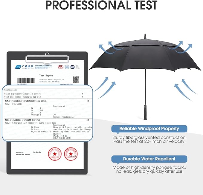 G4Free 47/54/62/68/72 Inch Automatic Open Golf Umbrella Oversize Extra Large - Image 2