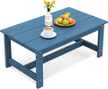 SERWALL HDPE Patio Coffee Table, Rectangle Outdoor Coffee Table, All-Weather by SERWALL