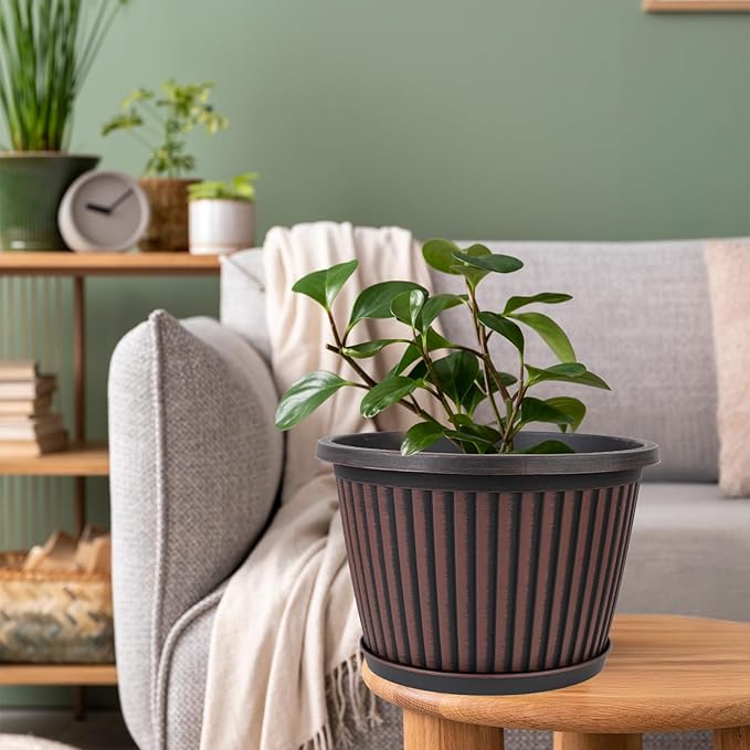 Planter-Pots-for-Plants-Indoor-Outdoor, 4 Pack 10 Inch Plastic Flower Pots - Image 7