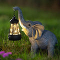 Solar Garden Statue Lights Elephants Figurine by Candieslife