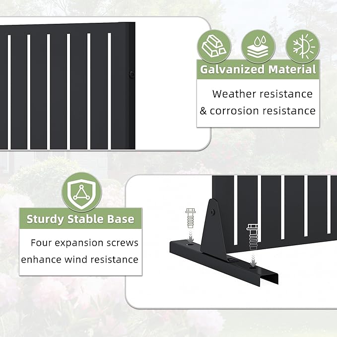 Casaphoria Metal Privacy Screen Outdoor, Fence Black - Image 5