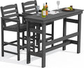 SERWALL Outdoor Bar Table and Chairs Set, Adirondack Bar Chairs Set of 2 and by SERWALL