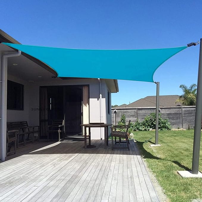 SUNNY GUARD Custom Size 8'x22' Rectangle Turquoise Blue UV Block Sunshade by SUNNYGUARD
