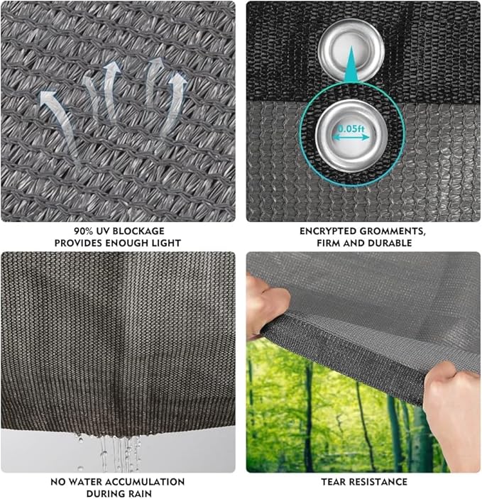 EMERIT 90% Shade Cloth Sun Shade Fabric Privacy Screen Shade Cover - Image 4
