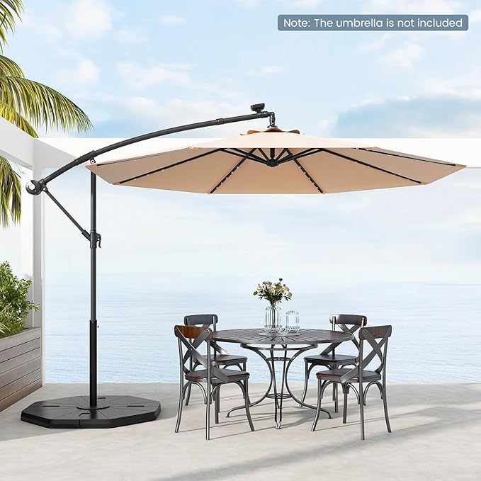 Tangkula 4-Piece Patio Umbrella Base, 208 lbs Heavy Duty Offset Cantilever - Image 9