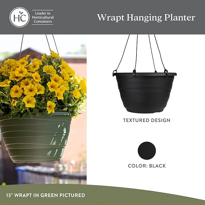 The HC Companies 11 Inch Wrapt Hanging Planters, Lightweight UV-Resistant - Image 2