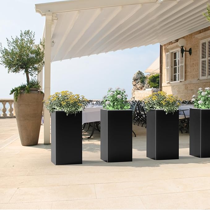 Tall Metal Planter Box for Outdoor Plants 15" L x 15" W x 30" H 2 Pack - Image 6