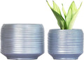 8 Inch + 6 Inch Ceramic Plant Pots Indoor by Bestseler