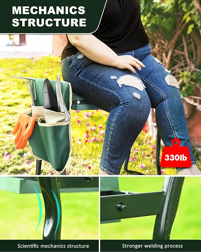 KVR Garden Bench for Kneeling and Sitting Foldable Garden Kneeler and Seat - Image 5