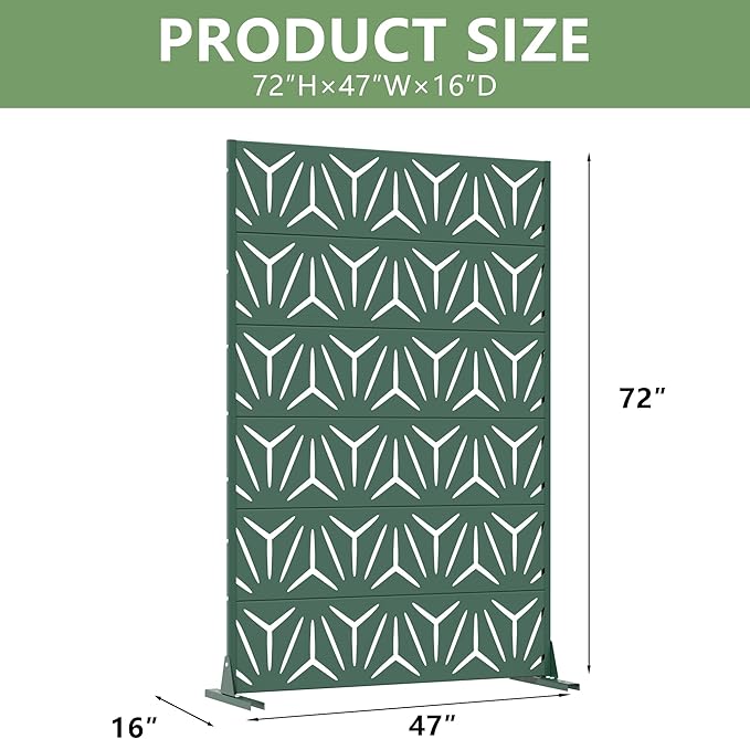 Casaphoria Metal Privacy Screen Outdoor, Drakgreen-Star - Image 5