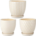 Oairse 4 inches Ceramic Planter Pots 3 Set of Small Round Flower Pots by Oairse