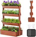 SUNYRISY 4 Tiers Vertical Wooden Raised Garden Bed Outdoor, Freestanding Garden by SUNYRISY