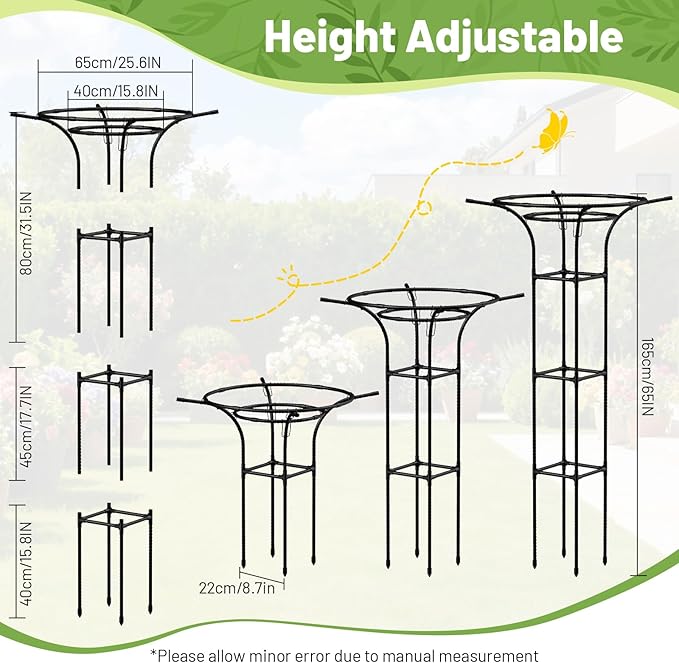 Garden Trellis for Climbing Plants Outdoor, 65 Inch Mushroom Top Trellis for - Image 2