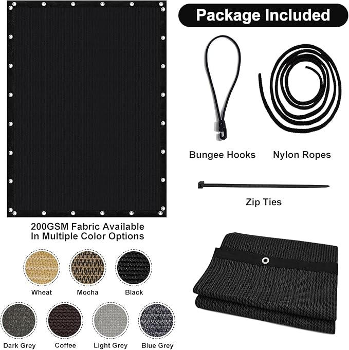Artpuch 90% Sun Shade Cloth, 8 x 8 FT Pergola Shade Cover Canopy - Image 7
