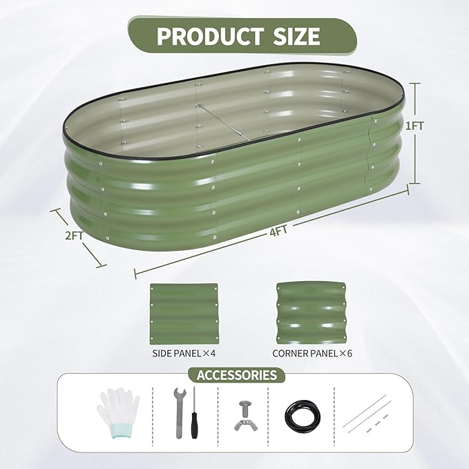Galvanized Raised Garden Bed Outdoor- Raised Beds - Image 6