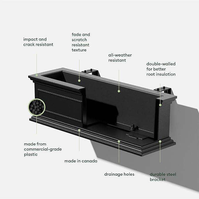 Veradek Brixton Series Plastic Railing Planter - Image 3