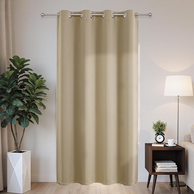 Joydeco Blackout Patio Sliding Door Curtains 90 Inches Long, Grommet Privacy by JOYDECO