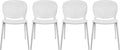 2xhome Set of 4 Patio Dining Chairs | Modern Stackable Outdoor Pool Side Chair by 2xhome