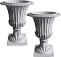 Urn Planters 22", Tall Stone-Resin Pedestal Planters by Austram