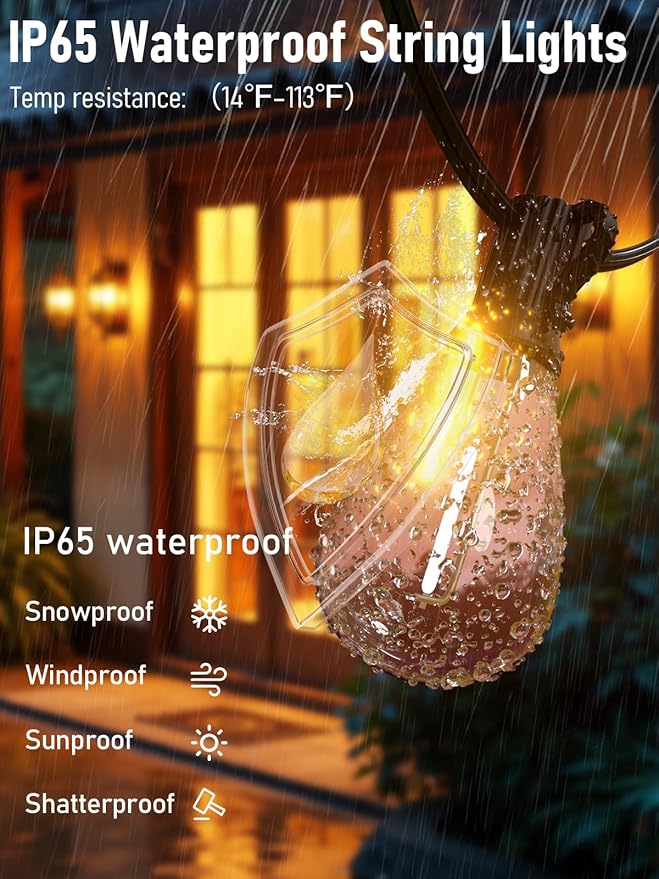 luckystyle 30FT LED Outdoor String Lights - Image 3