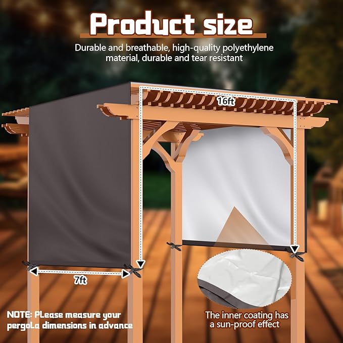 Universal Pergola Replacement Canopy Outdoor Canopy Shade Cover Waterproof - Image 2