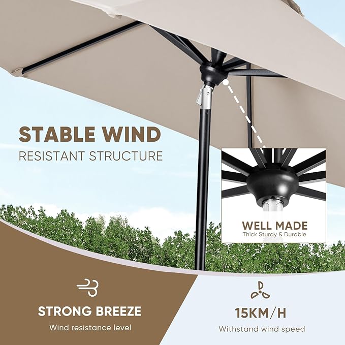 Tempera Patio Market Outdoor Table Umbrella - Image 6