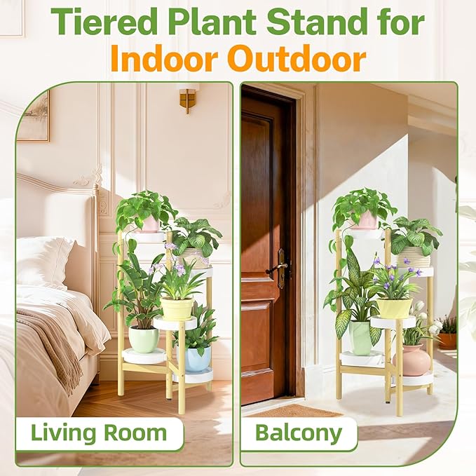 iDavosic.ly 5 Tier Bamboo Plant Stand Indoor Outdoor - Image 6