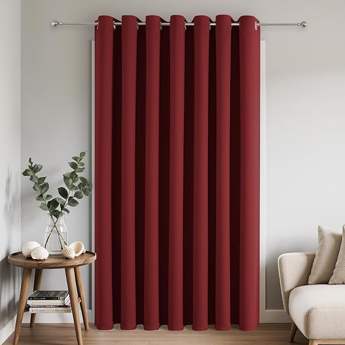 Joydeco Blackout Patio Sliding Door Curtains 108 Inches Long, Grommet Privacy by JOYDECO