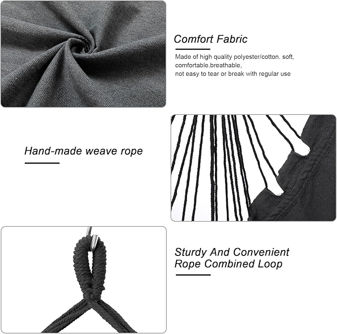 Hammock Chair, Hanging Rope Swing Seat - Image 5