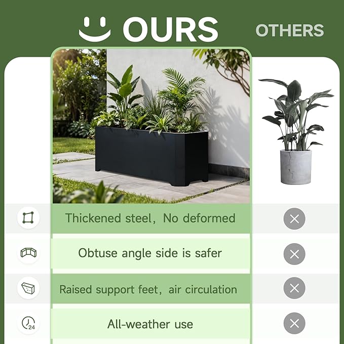 Steel Planter Box-32"x15"x15"-Rectangular Planters - Image 6