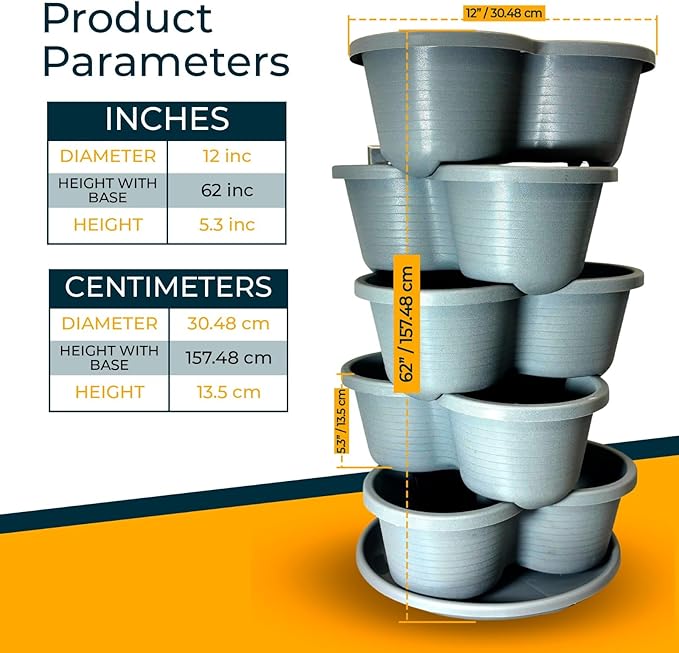SunVara Strawberry Planter Vertical Gardening Stackable Planter Strawberry - Image 3