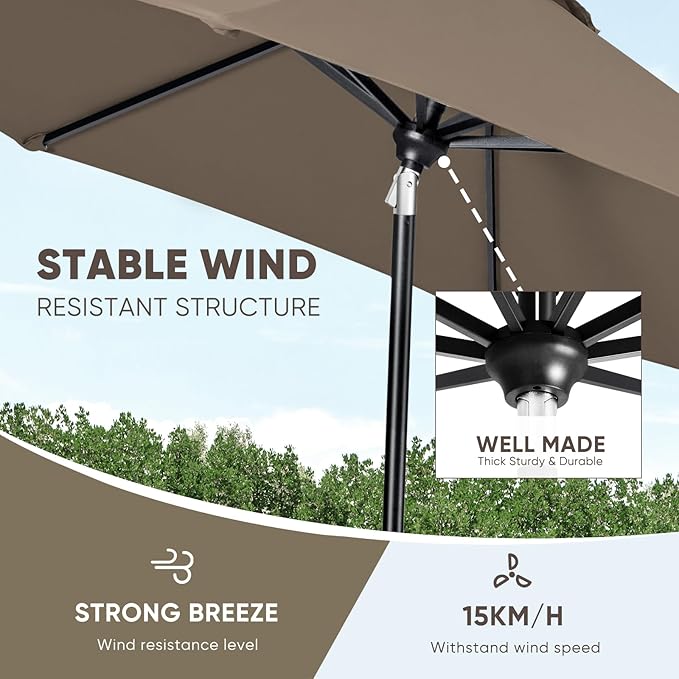 Tempera Patio Market Outdoor Table Umbrella - Image 6