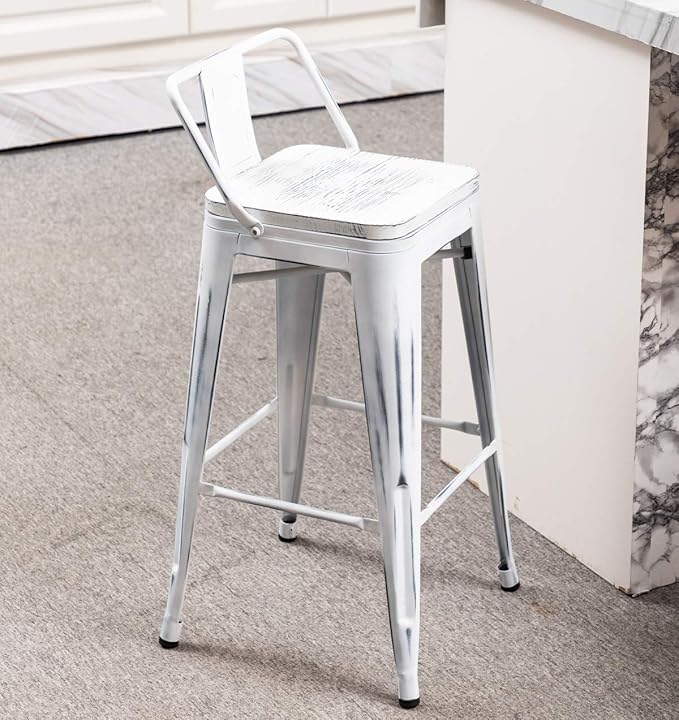 Yongchuang 26" Industrial Metal Barstools Set of 4 Counter Height Bar Stools - Image 5