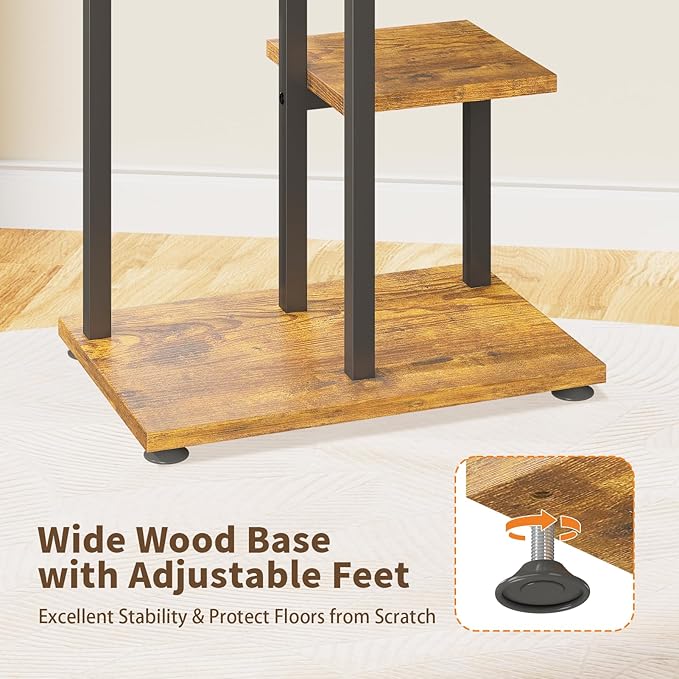 LASZOLA Black 4 Tiered Wood Plant Stand Indoor - Image 4