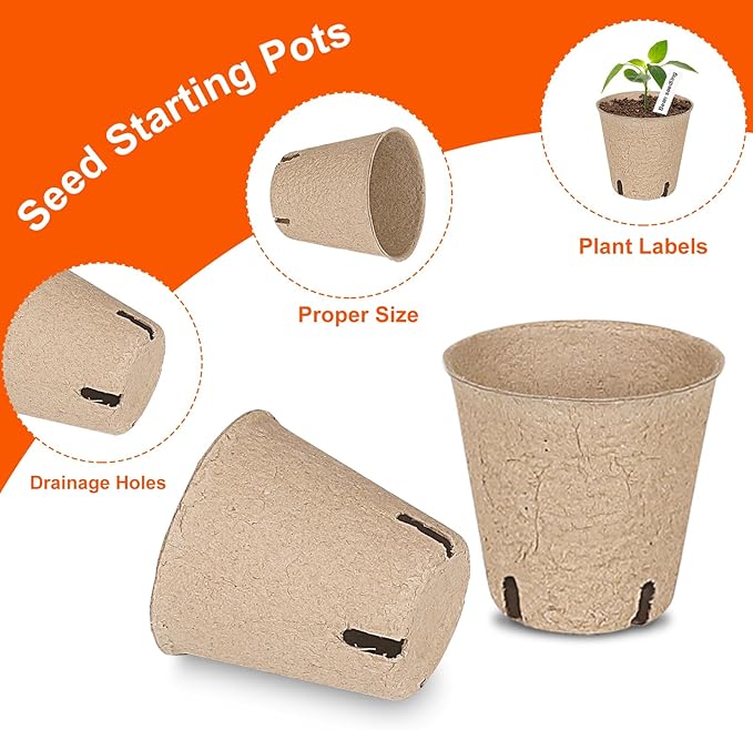 60 Packs 3.15 Inch Peat Pots, Biodegradable Pots - Image 3