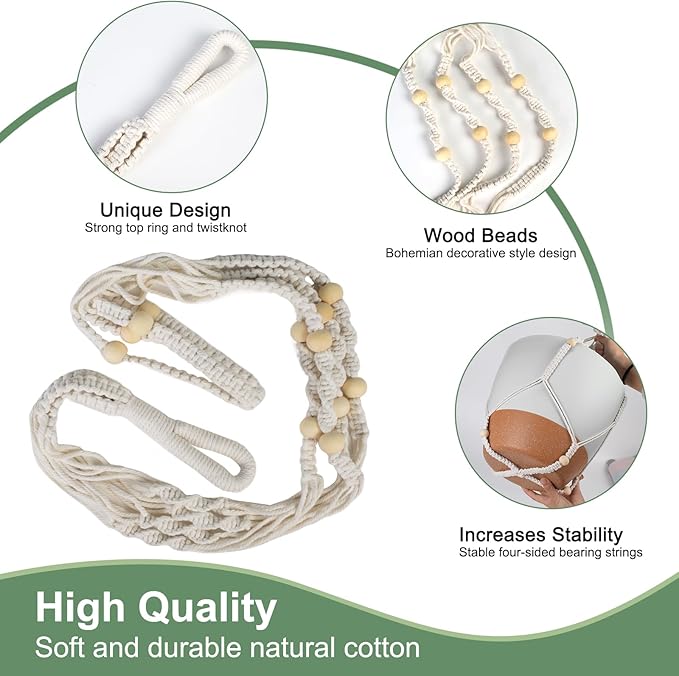 41.5 Inch Macrame Plant Hanger Indoor Outdoor - Image 4